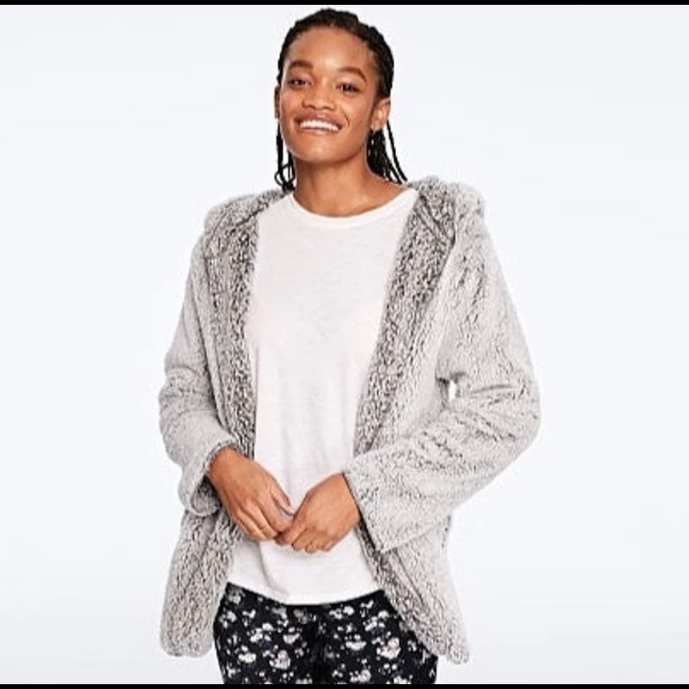 Vs pink Sherpa cardigan